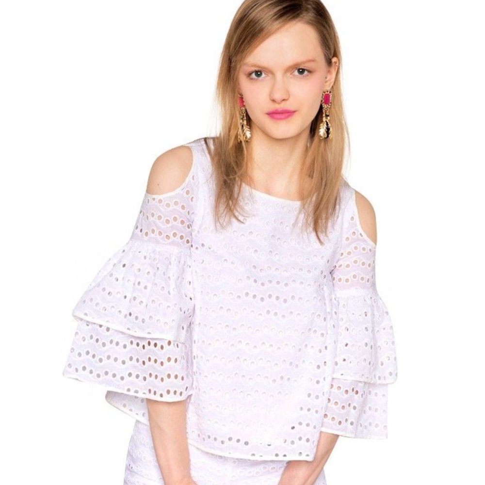 MSRP $109 Pixie Market White Eyelet Broderie Top